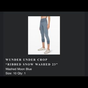 Lululemon wunder under cropped pants
